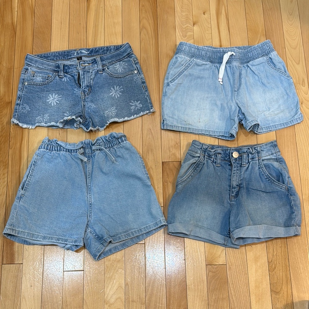 Set of Four Blue Denim Shorts